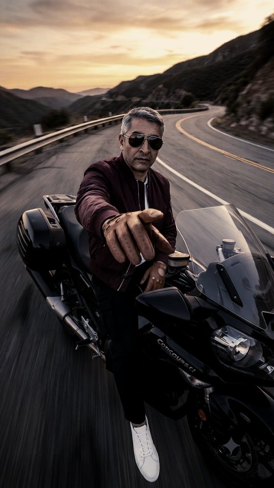 Biresh Thakkar riding a Kawasaki